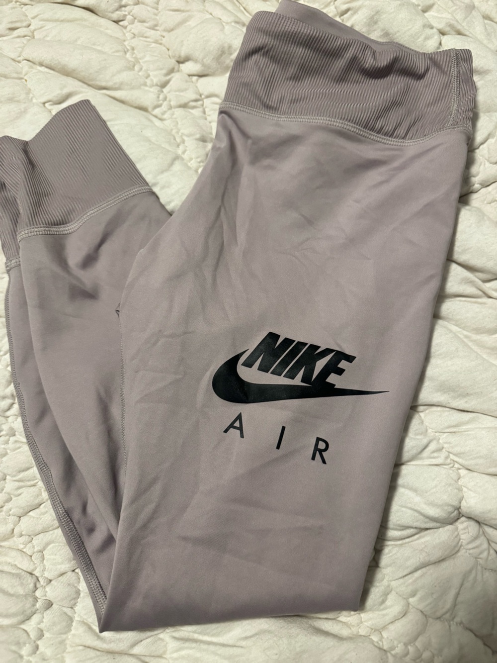 Nike Lavender Gray Air Leggings with Black Logo